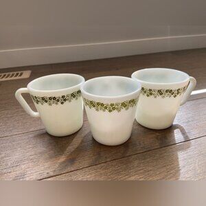 PYREX milk glass mugs x3